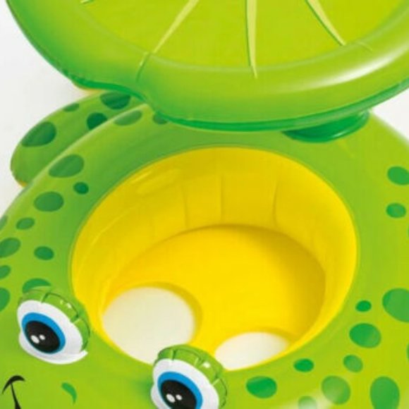 HOST PICK Intex Baby Float FROG with CANOPY Ages 1-2 Max Weight 25 Lbs - Picture 3 of 4